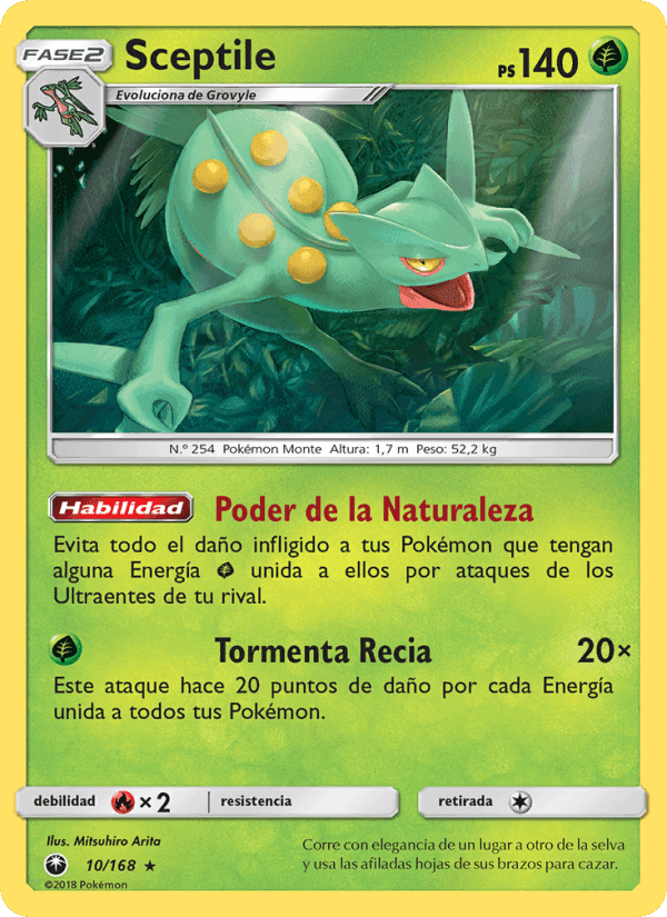 Sceptile, carta 10 di Tormenta Celestial