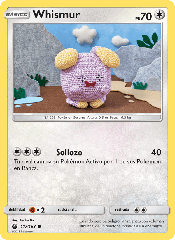 Whismur, carta 117 de Tormenta Celestial