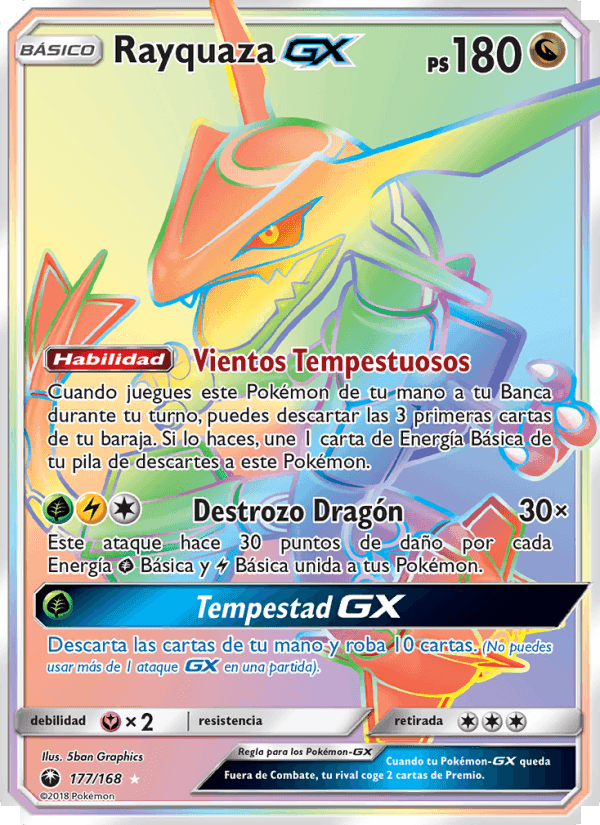 Rayquaza GX, carte 177 de Tormenta Celestial