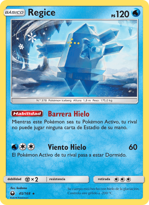 Regice, carta 45 de Tormenta Celestial