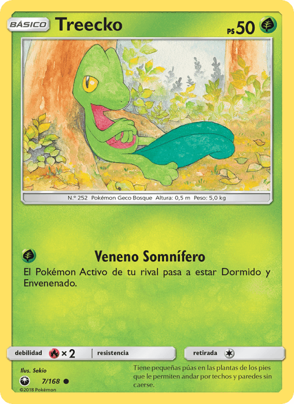 Treecko, carta 7 di Tormenta Celestial