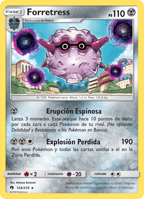 Forretress, carta 124 di Truenos Perdidos