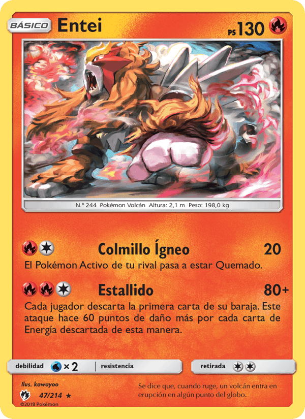 Entei, carta 47 de Truenos Perdidos