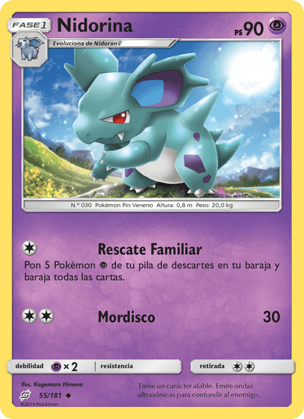 Nidorina, carta 55 di Union de Aliados