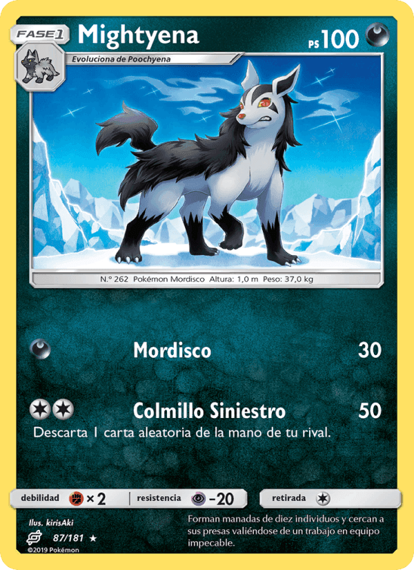 Mightyena, card 87 from Union de Aliados