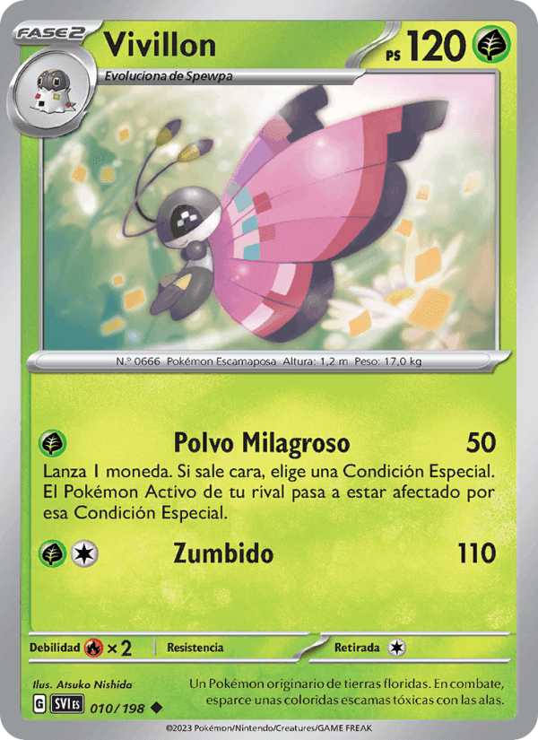 Vivillon, carte 010 de Escarlata y Púrpura