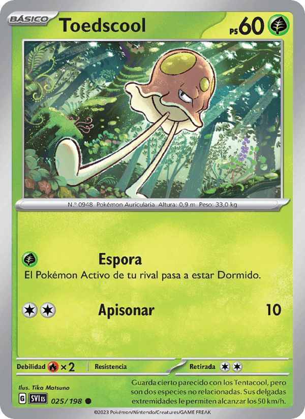 Toedscool, carta 025 di Escarlata y Púrpura