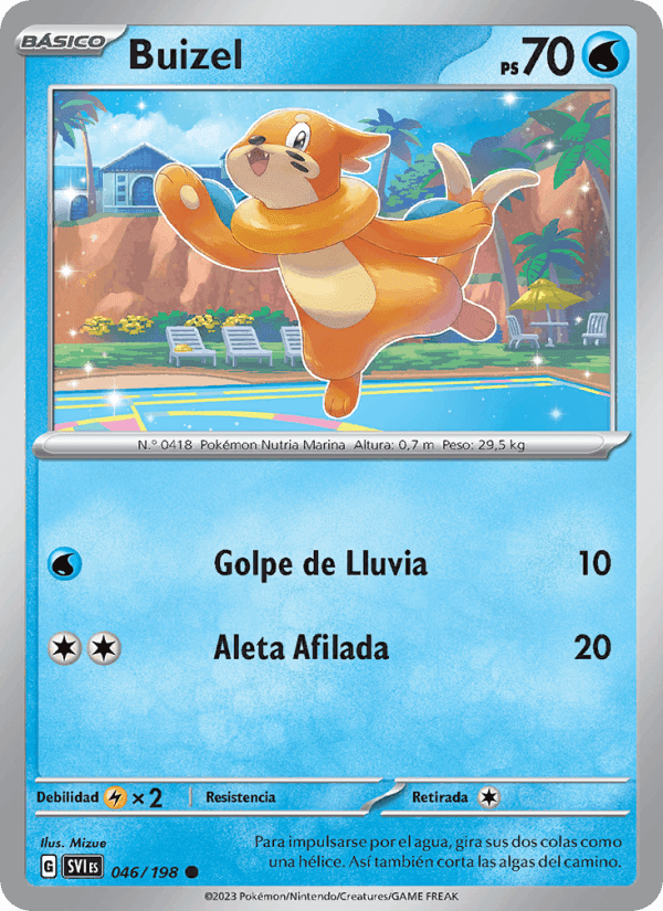 Buizel, carta 046 de Escarlata y Púrpura
