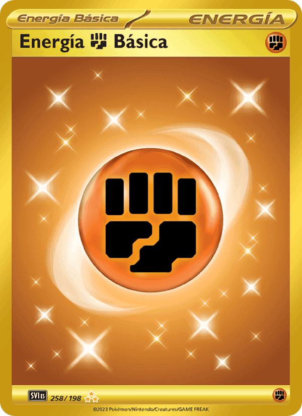 Energía Fighting Básica, card 258 from Escarlata y Púrpura