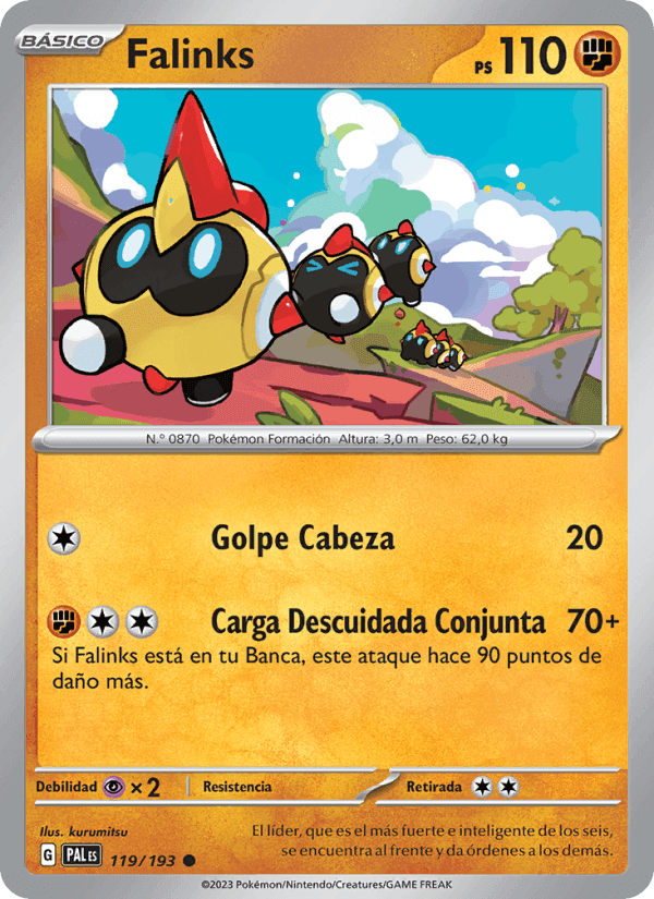 Falinks, carta 119 de Evoluciones en Paldea