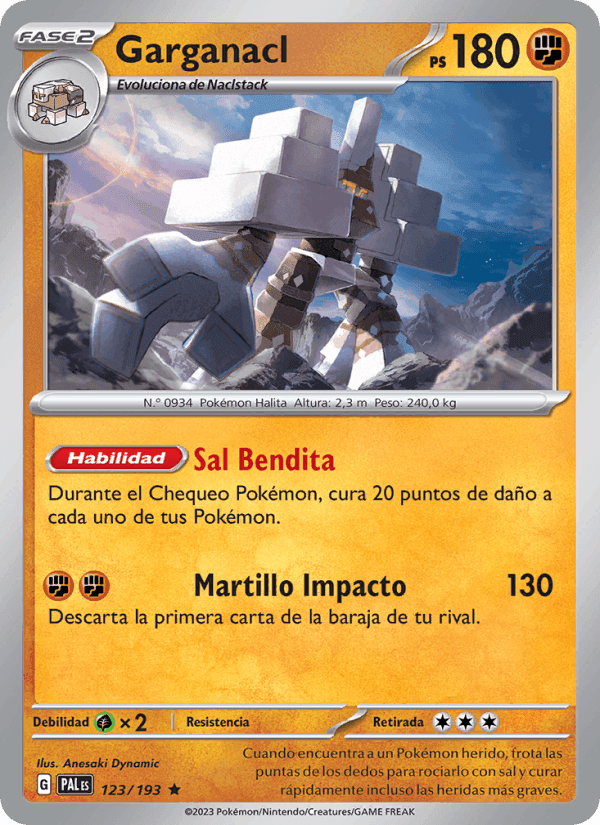 Garganacl, card 123 from Evoluciones en Paldea