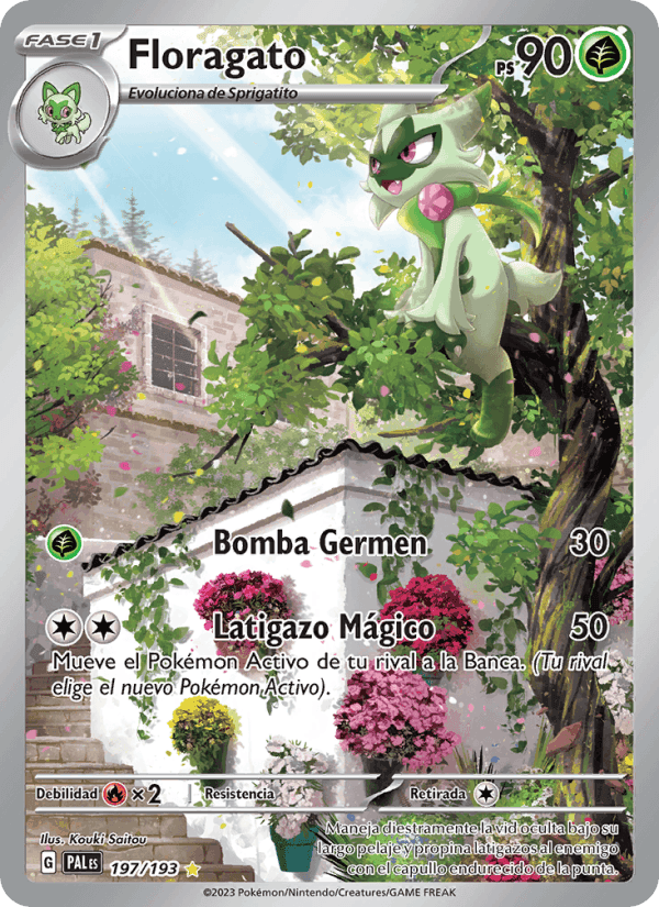 Floragato, card 197 from Evoluciones en Paldea