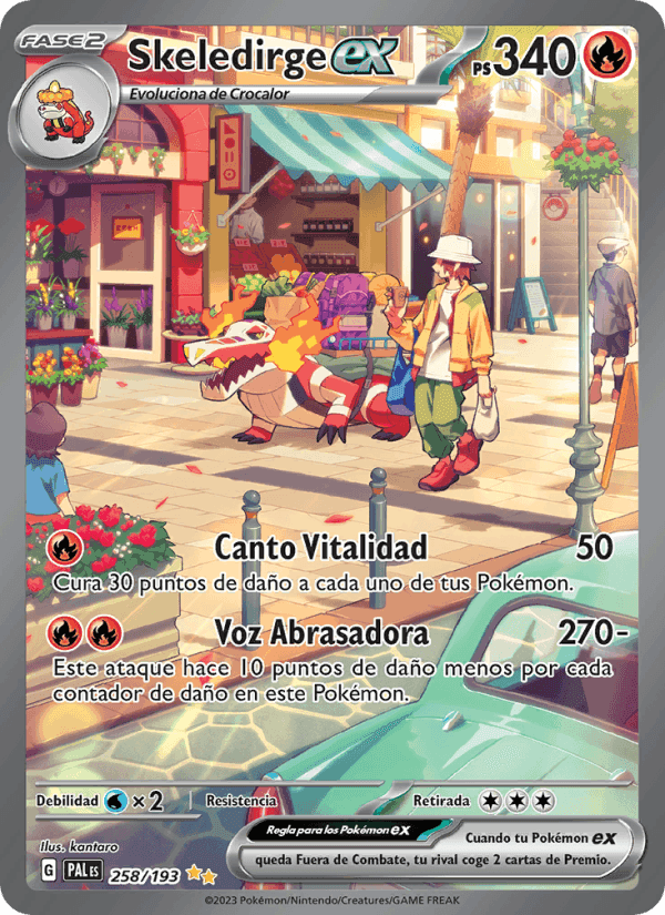 Skeledirge ex, carta 258 de Evoluciones en Paldea