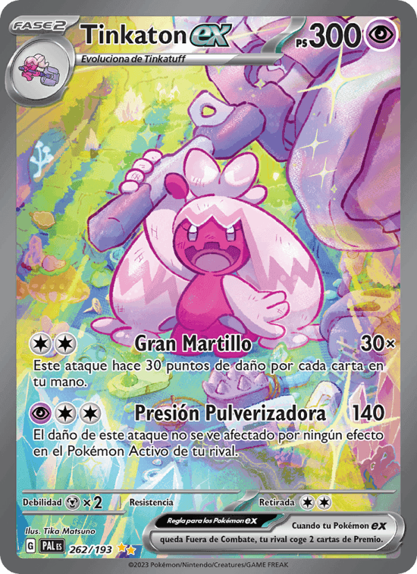 Tinkaton ex, carta 262 de Evoluciones en Paldea