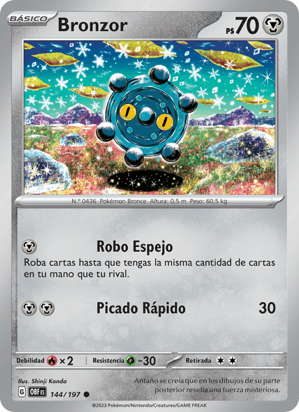 Bronzor, carta 144 de Llamas Obsidianas
