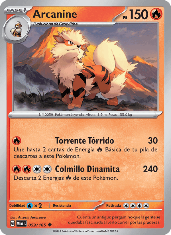 Arcanine, carta 059 de 151