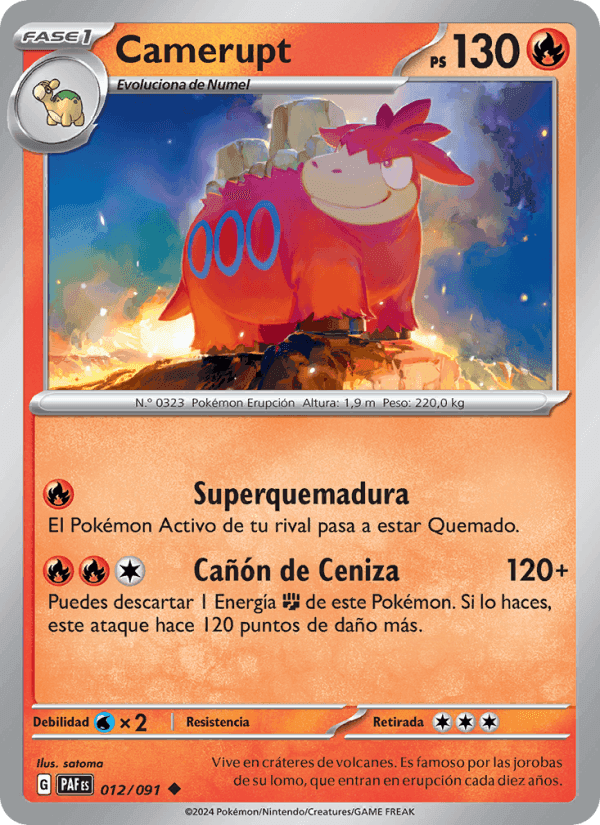 Camerupt, carte 012 de Destinos de Paldea