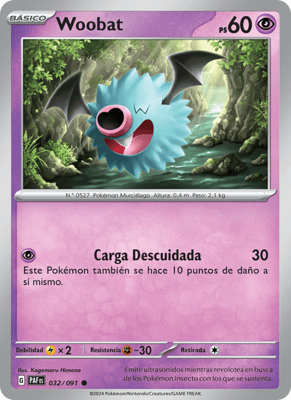 Woobat, carta 032 de Destinos de Paldea