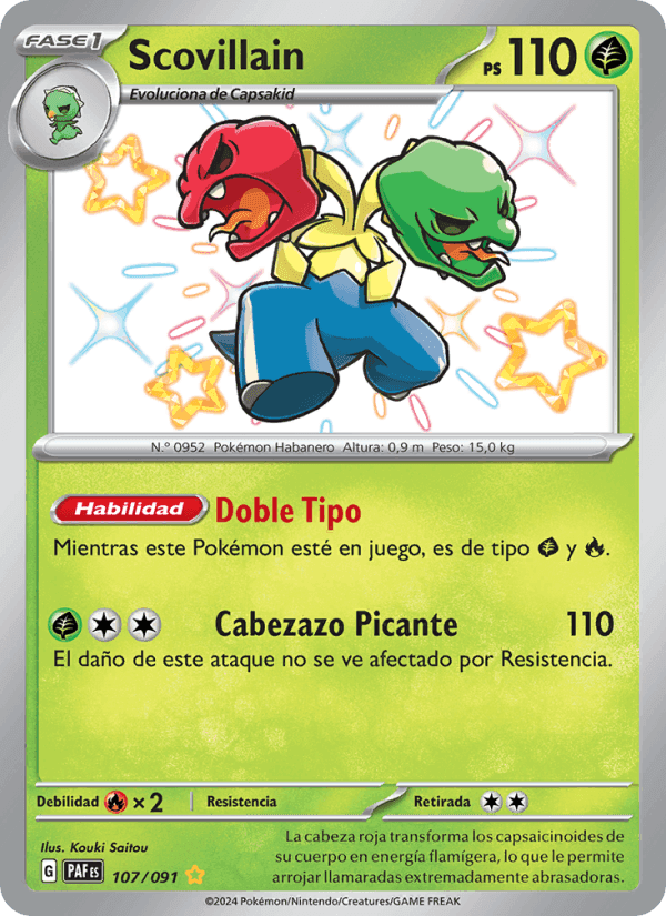 Scovillain, card 107 from Destinos de Paldea
