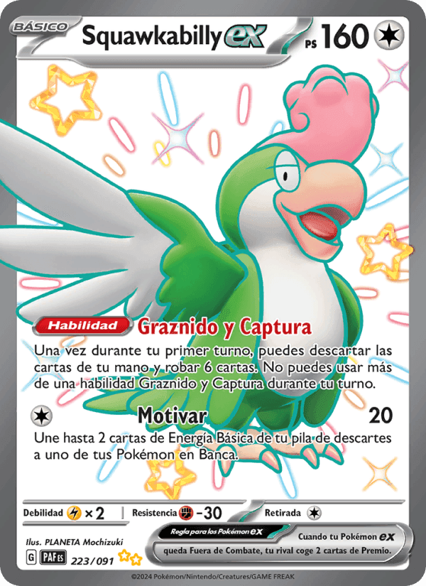 Squawkabilly ex, card 223 from Destinos de Paldea