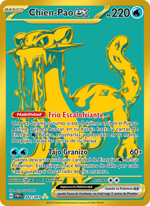 Chien-Pao ex, card 242 from Destinos de Paldea