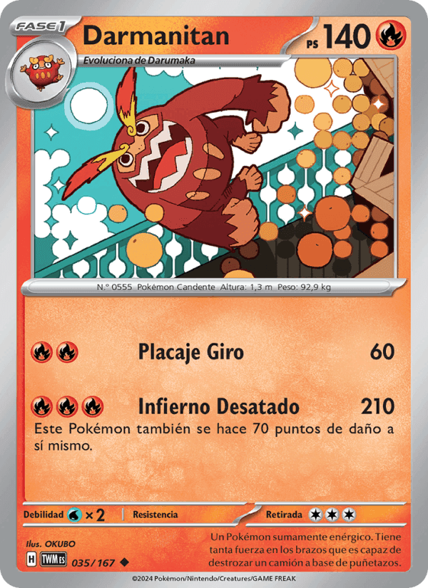 Darmanitan, carta 035 di Mascarada Crepuscular