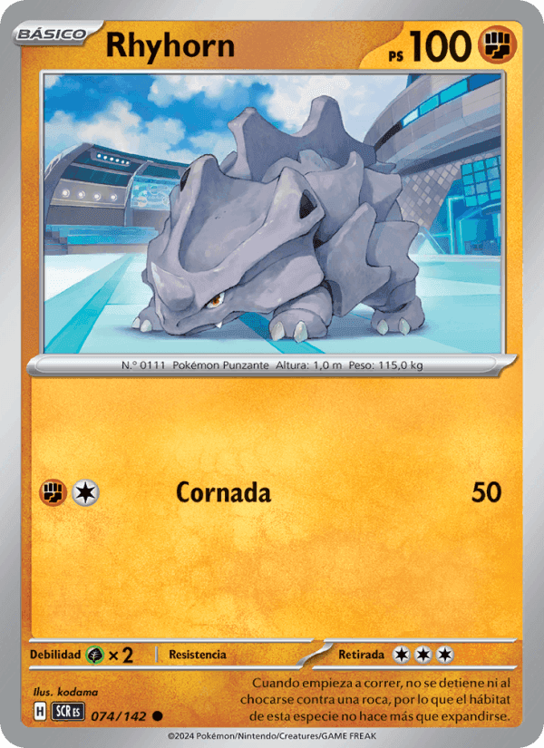 Rhyhorn, carta 074 de Corona Astral