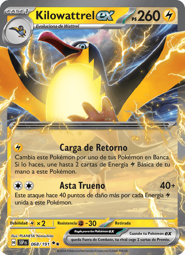 Kilowattrel ex, carte 068 de Chispas Fulgurantes