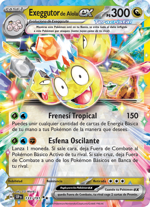 Exeggutor de Alola ex, carte 133 de Chispas Fulgurantes