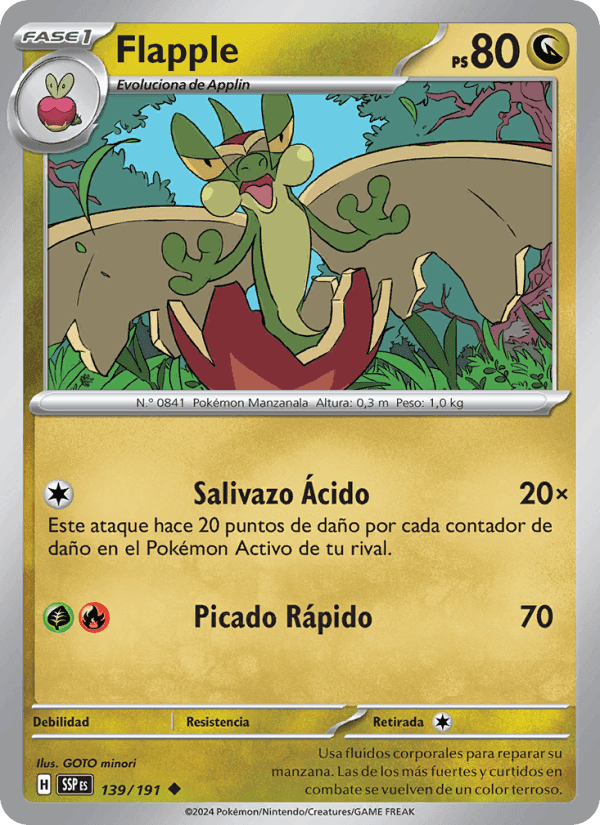 Flapple, carte 139 de Chispas Fulgurantes