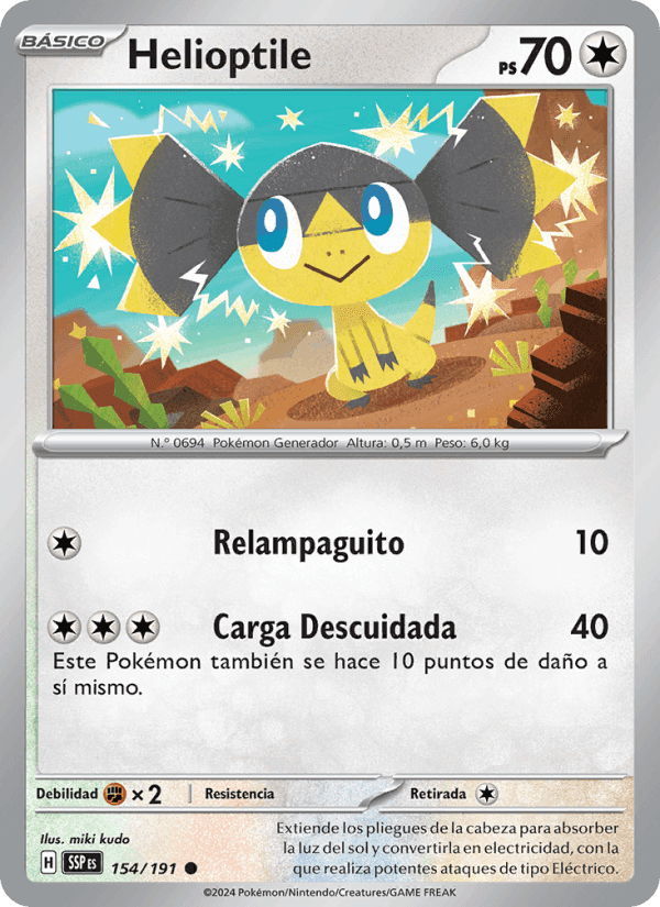 Helioptile, card 154 from Chispas Fulgurantes