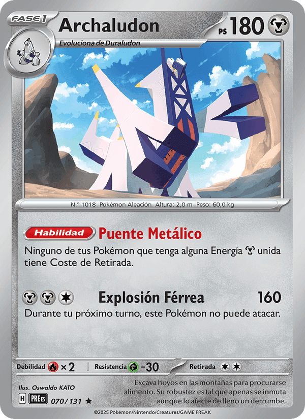 Archaludon, carta 070 de Evoluciones Prismáticas