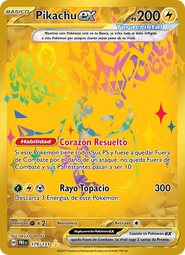Pikachu ex, card 179 from Evoluciones Prismáticas
