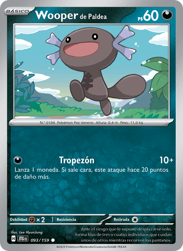 Wooper de Paldea, carta 093 de Juntos de Aventuras
