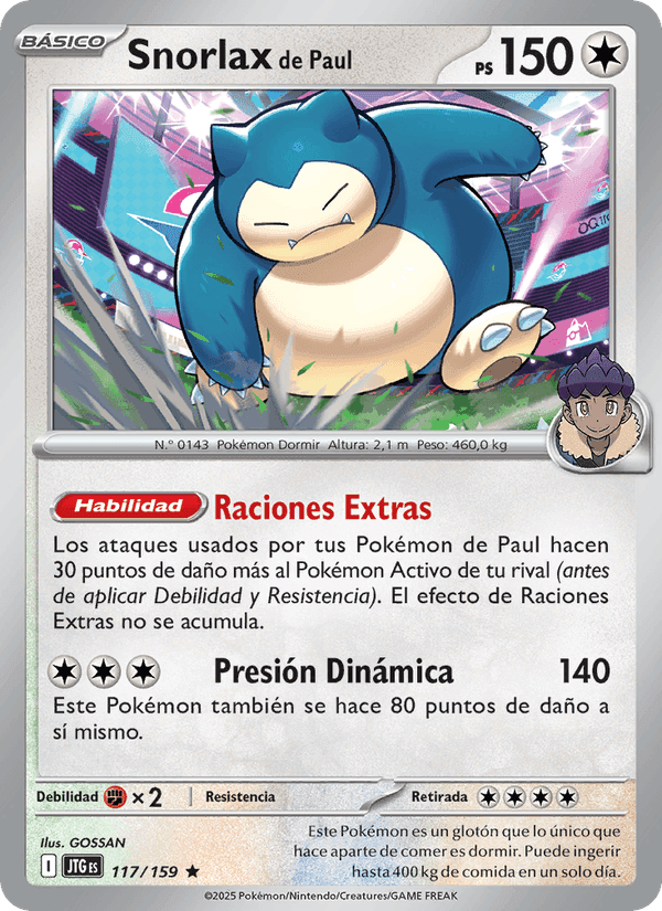 Snorlax de Paul, card 117 from Juntos de Aventuras