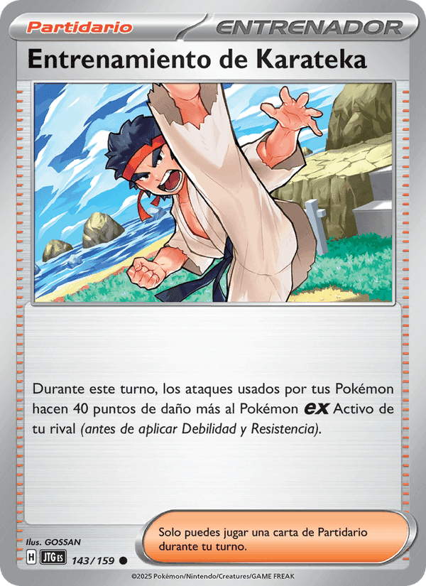 Entrenamiento de Karateka, carta 143 di Juntos de Aventuras