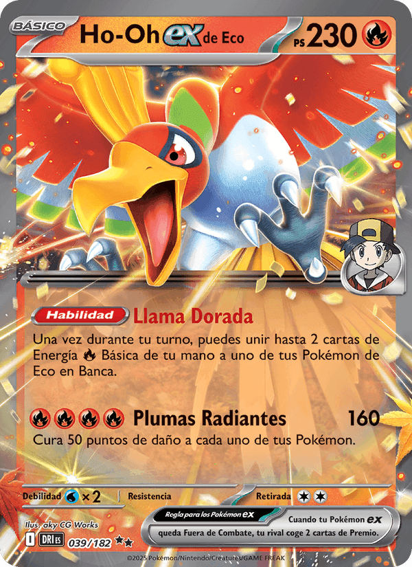 Ho-Oh ex de Eco, carte 039 de Rivales Predestinados