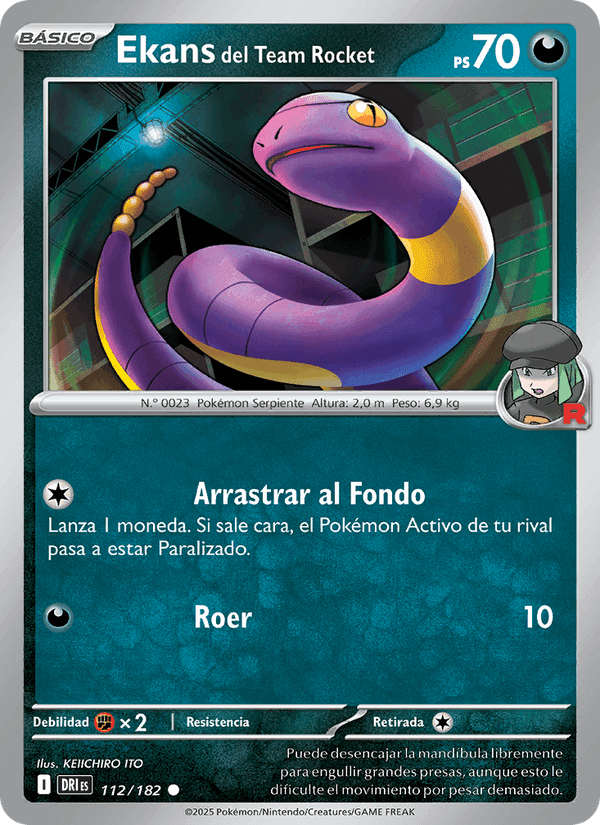 Ekans del Team Rocket, carta 112 de Rivales Predestinados