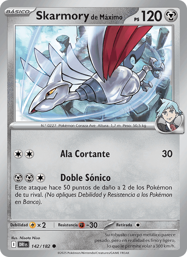 Skarmory de Máximo, carta 142 de Rivales Predestinados