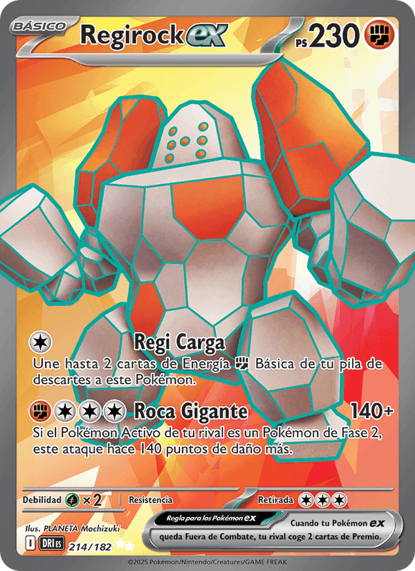 Regirock ex, card 214 from Rivales Predestinados