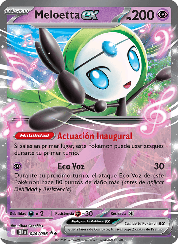 Meloetta ex, carta 044 de Fulgor Negro