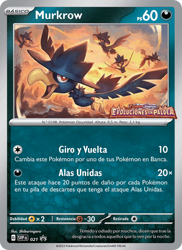 Murkrow, carta 021 de SVP Black Star Promos