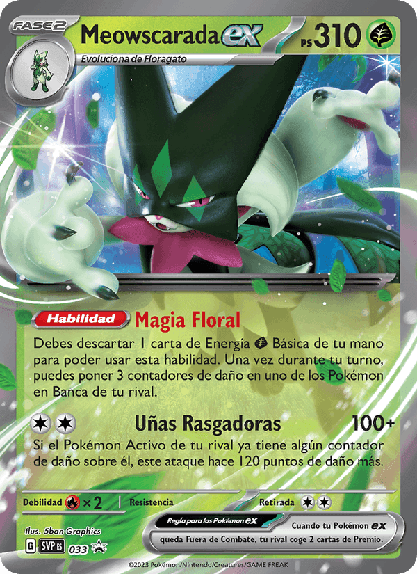 Meowscarada ex, carta 033 de SVP Black Star Promos