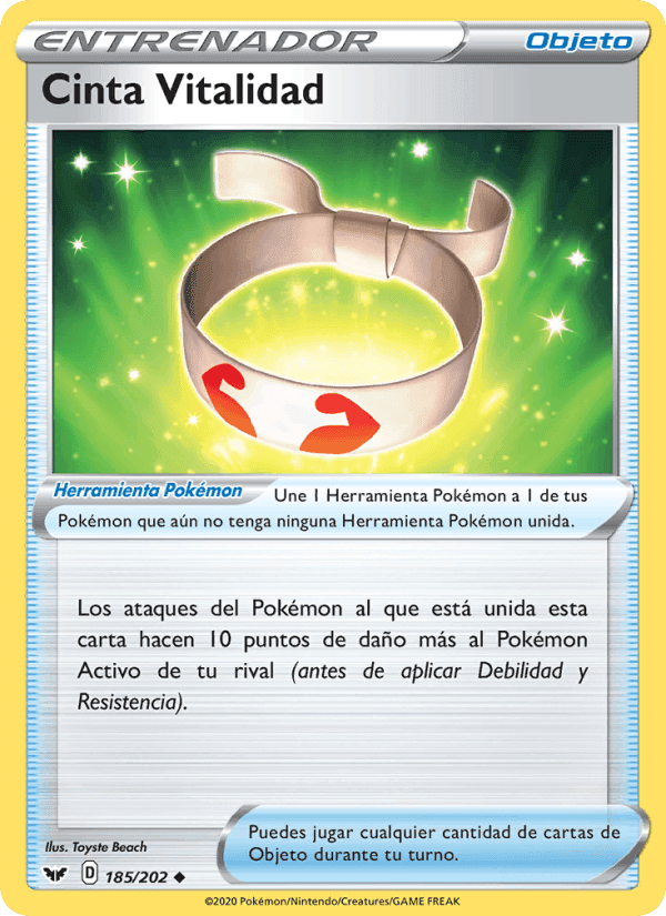 Cinta Vitalidad, card 185 from Espada y Escudo
