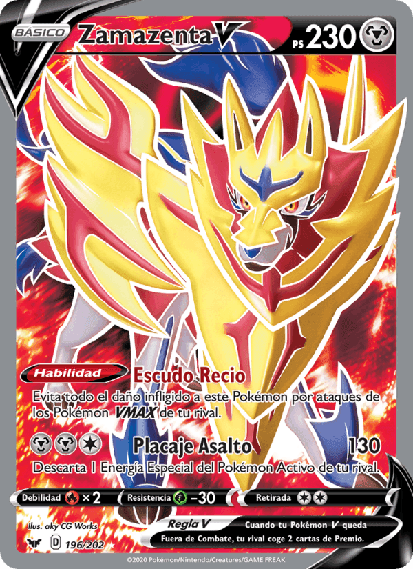 Zamazenta V, card 196 from Espada y Escudo