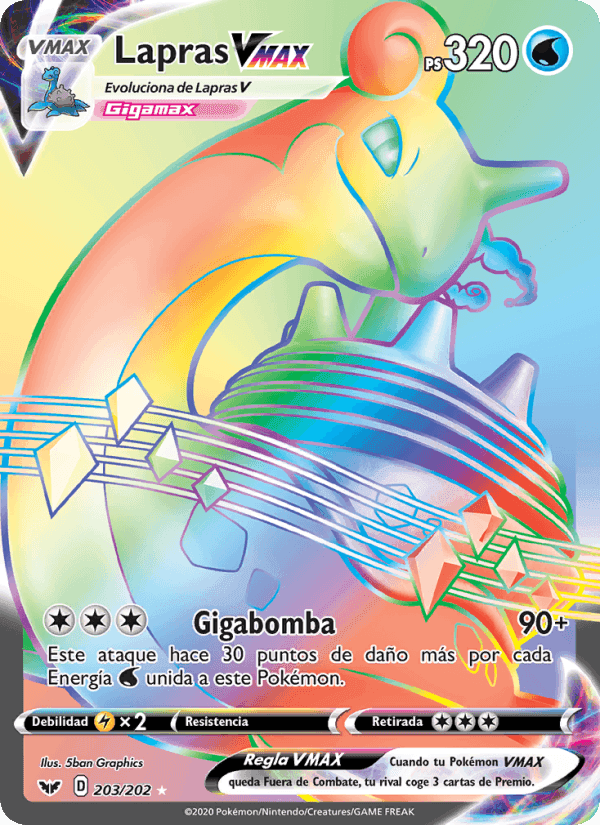 Lapras VMAX, card 203 from Espada y Escudo