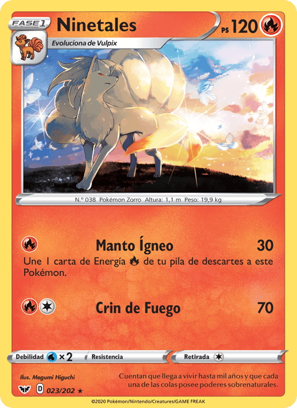 Ninetales, carta 23 di Espada y Escudo