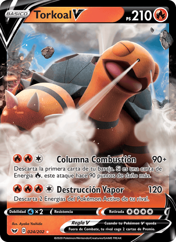 Torkoal V, carta 24 di Espada y Escudo
