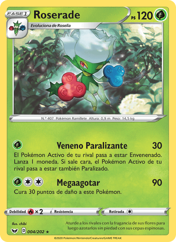Roserade, carta 4 di Espada y Escudo