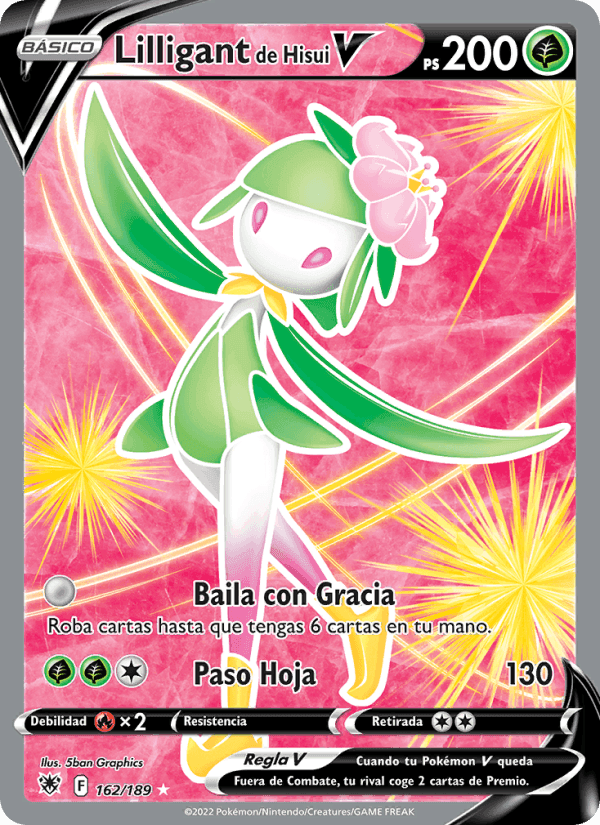 Lilligant de Hisui V, card 162 from Resplandor Astral